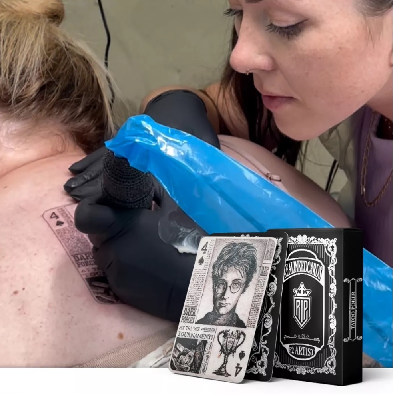 Tattooing process and corresponding Real Inked playing card